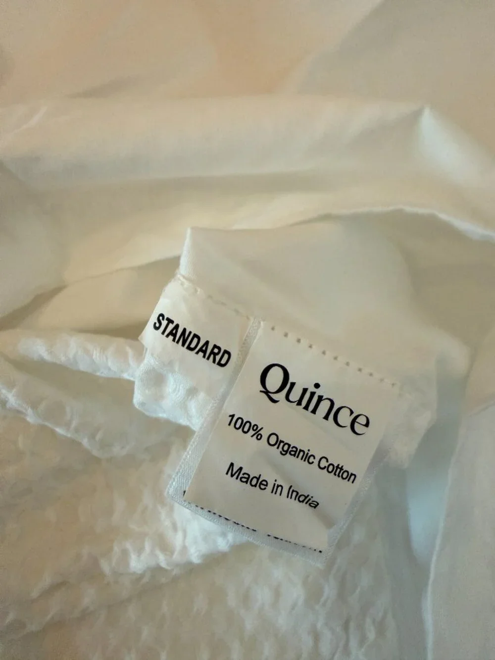 QUINCE Organic Luxe Honeycomb Duvet Cover Set QUEEN in WHITE NWOT